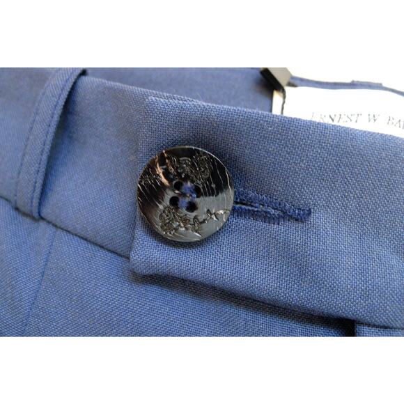 ERNEST W. BAKER ITALY Cuffed 70s Wool Trouser Pant Blue SSENSE 44 XS NWT $570 - Picture 5 of 13